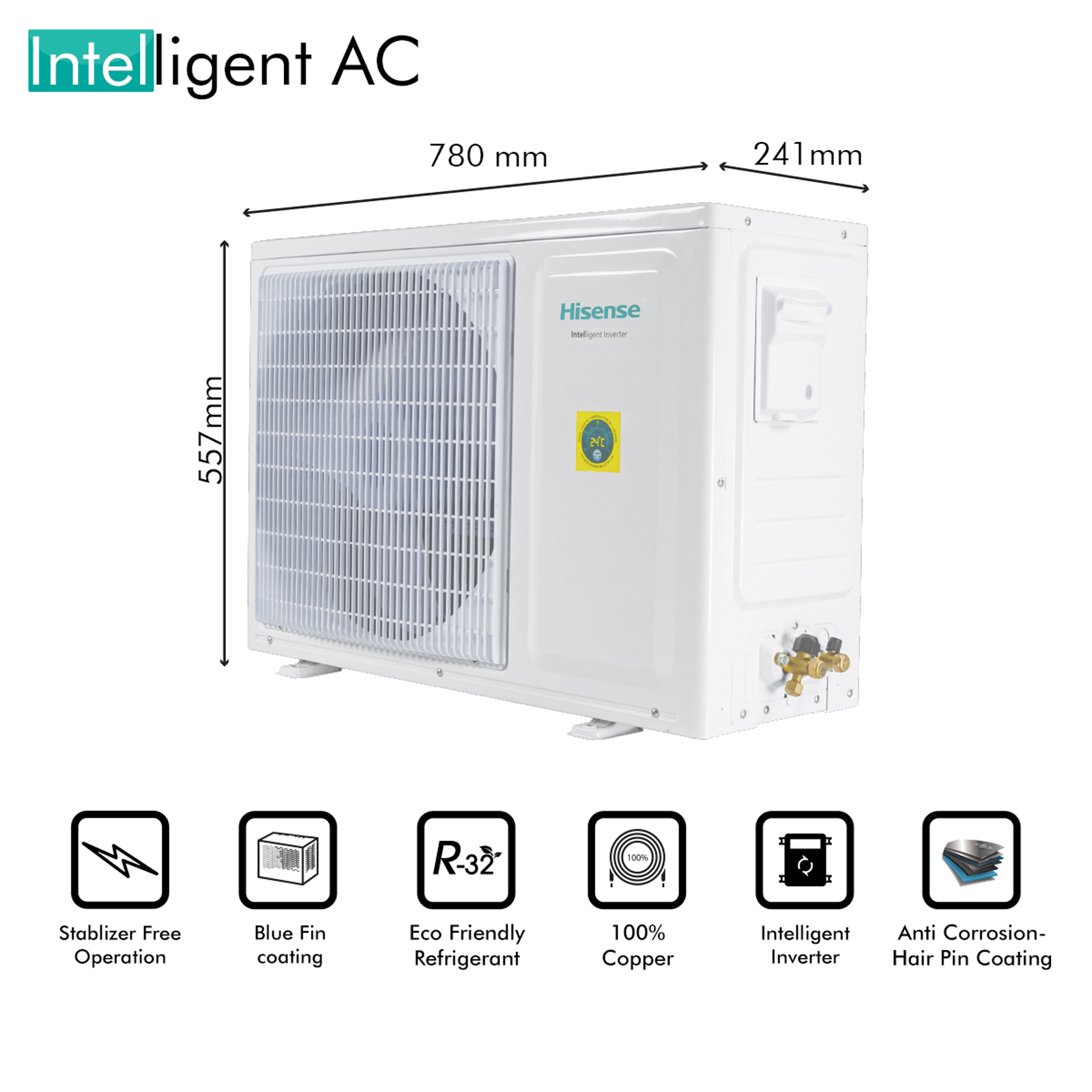 Buy Hisense 4 In 1 Convertible 1 Ton 4 Star Inverter Split Ac With Pm 25 Filter 2022 Model 5602